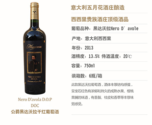 酒展展出意大利小姐代言酒品--公爵黑达沃拉干红